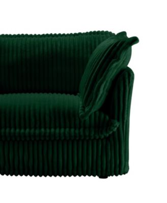 Green Corduroy Slipcovered 4-Seater Sofa