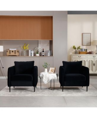 Velvet Accent Chair with Metal Legs