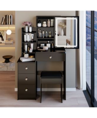 LED Mirror Vanity Table with Stool