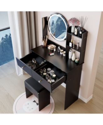 LED Vanity Table Set (Touch 3 Colors Adjustable)