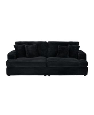 Corduroy 3-Seater Sofa w/ 4 Pillows