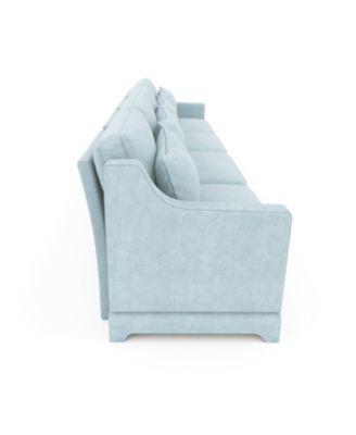 Chenille Sofa Solid Wood Frame Easy Install Sky Blue