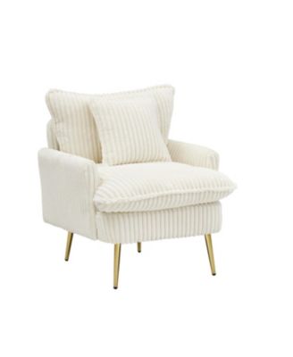  Beige Corduroy Accent Chair - Apartment/Office/Living Room