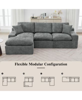  Cloud Sectional Sofa 107.9" Grey