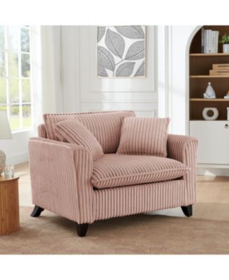 Pink Lazy Sofa Chair with Backrest & Armrests