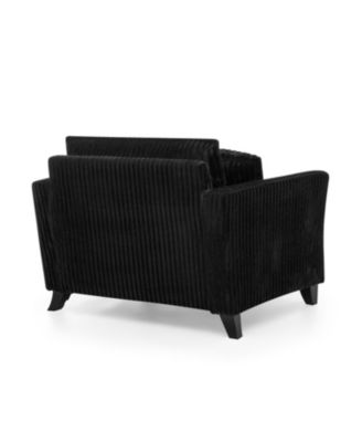 Black Corduroy Tufted Accent Chair