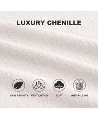 Chenille S-Curve Sectional Sofa- Dual-Depth, White, No Assembly, Compact, 66.9"L