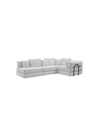 Streamdale Oversized Modular Sectional Sofa Couch Set with 6 Pillows - White