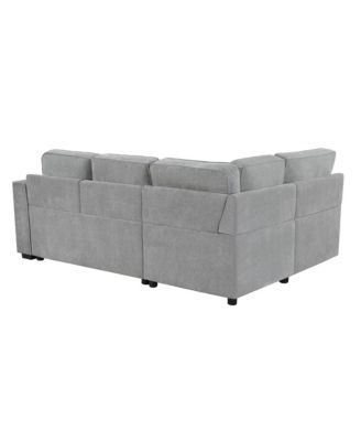 Convertible Sectional Sofa Bed w/ Pull-Out Sleepers, Table, USB, Storage