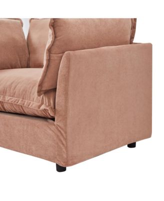 Cozy Pink Armchair Sofa with Ottoman