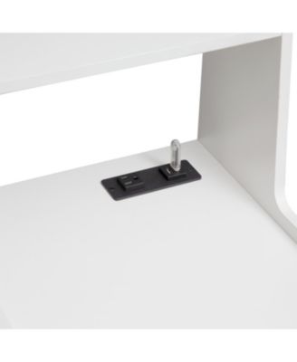 Nightstands Set of 2, Charging, Night Light, Bookshelf, Storage