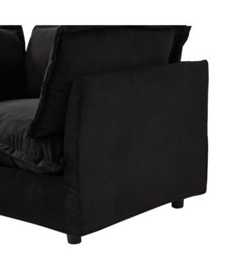  Cozy Black Armchair Sofa with Ottoman