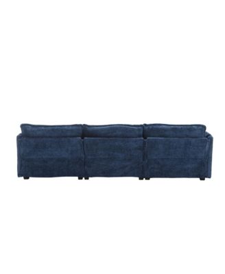  Oversized Sectional Cloud Couch, Modern Chenille L Shape, Ottoman & Memory Foam