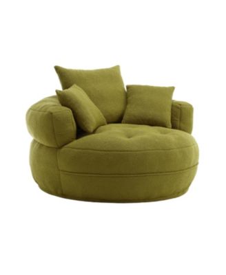 Chenille Sleeper Sofa Chair - Modern Fluffy Lounge Seat