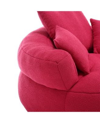 Chenille Sleeper Sofa Chair - Modern Fluffy Lounge Seat