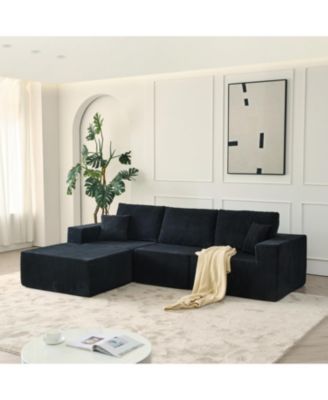 110" Cloud Modular Sectional Sofa w/ Ottoman & Pillows