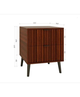 Wooden Nightstand with 2 Drawers