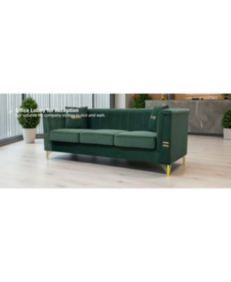 Gold Leg Sherpa Sofa - Modern 3-Seater Couch