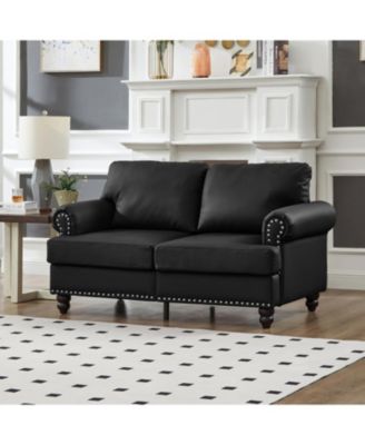 Modern Classic Loveseat Faux Leather
