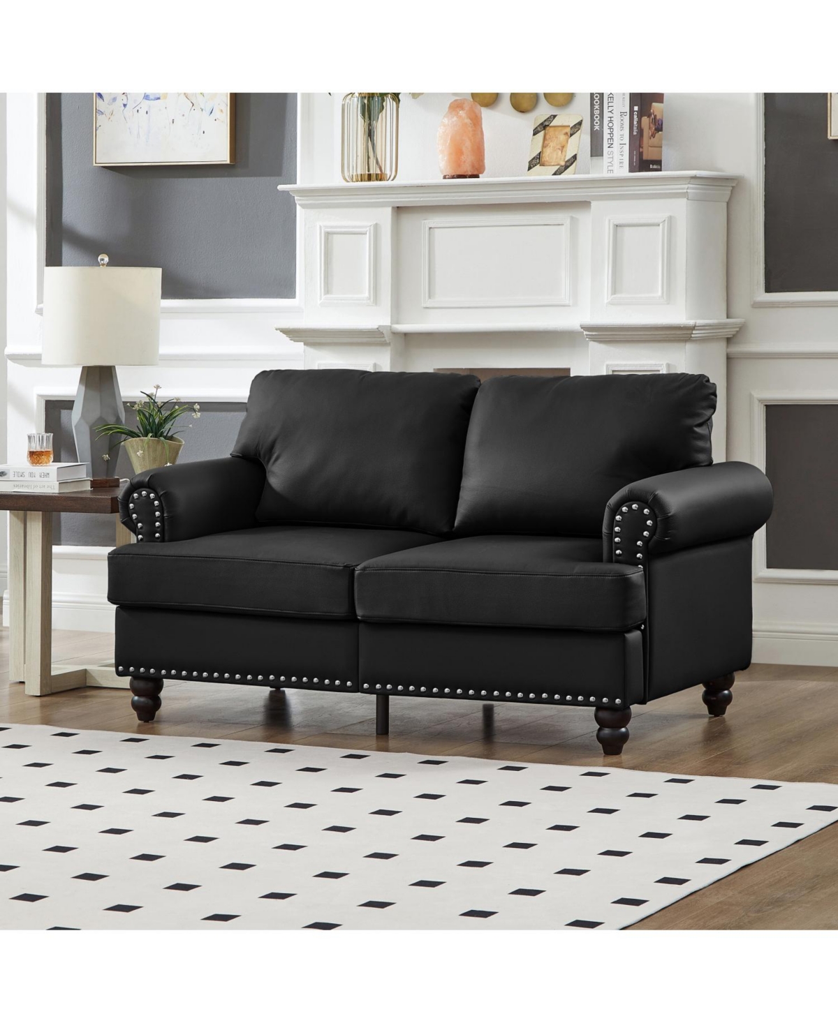 Streamdale Furniture Streamdale Modern Classic Loveseat Faux Leather