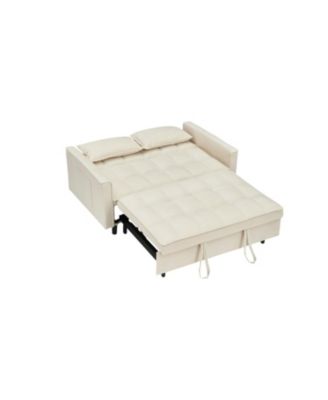 Modern Velvet Sleeper Sofa with Pillows & Pockets