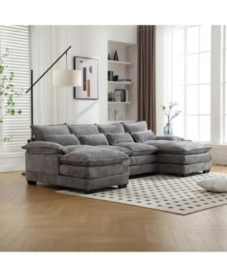 Chenille U-Shaped Sofa (Oversized, 4-Seater)