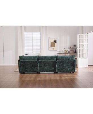 Streamdale Oversized Sectional Sofa Cloud Couch w/ Ottoman, USB & Phone Holder