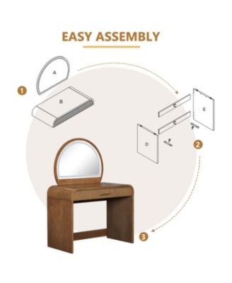 39" Lighted Mirror Vanity Table - Espresso