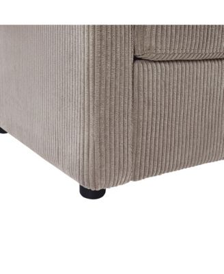 Streamdale Twin Sofa Bed Sleeper Loveseat w/ Foldable Mattress, Table, USB, Grey-Brown