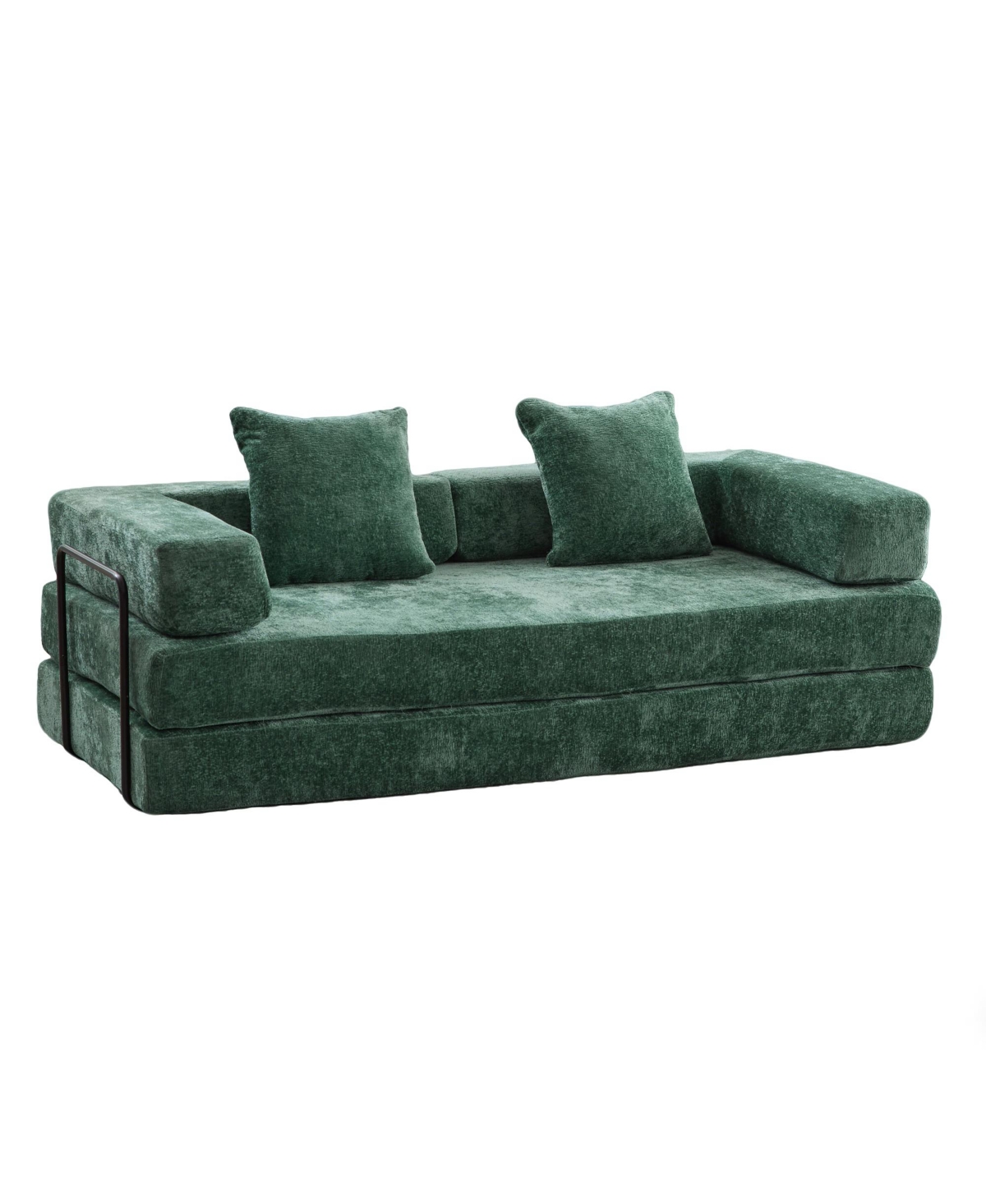 Streamdale Furniture Convertible Floor Sofa Bed with Pillow & Armrest