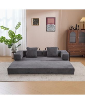  Corduroy Floor Sofa Bed - Dark Grey