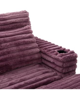 Oversized Chaise Lounge Sofa Bed with USB & Cup Holders