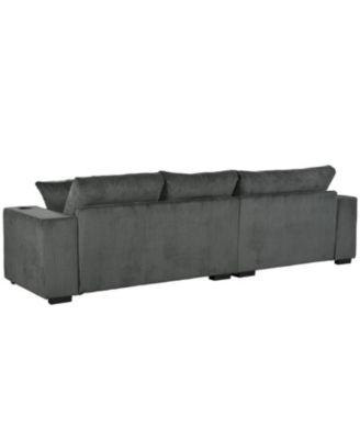 Large Sectional Sofa- Thick Cushions, Cup Holders & Charging