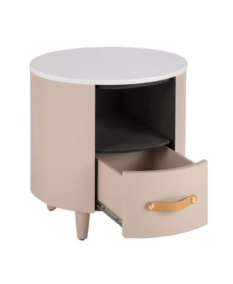 + 1 Pc. + Wood + Drawer & Shelf + Nightstand/End Table