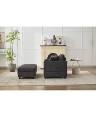 Chaise Lounge with Storage Ottoman & Pillows