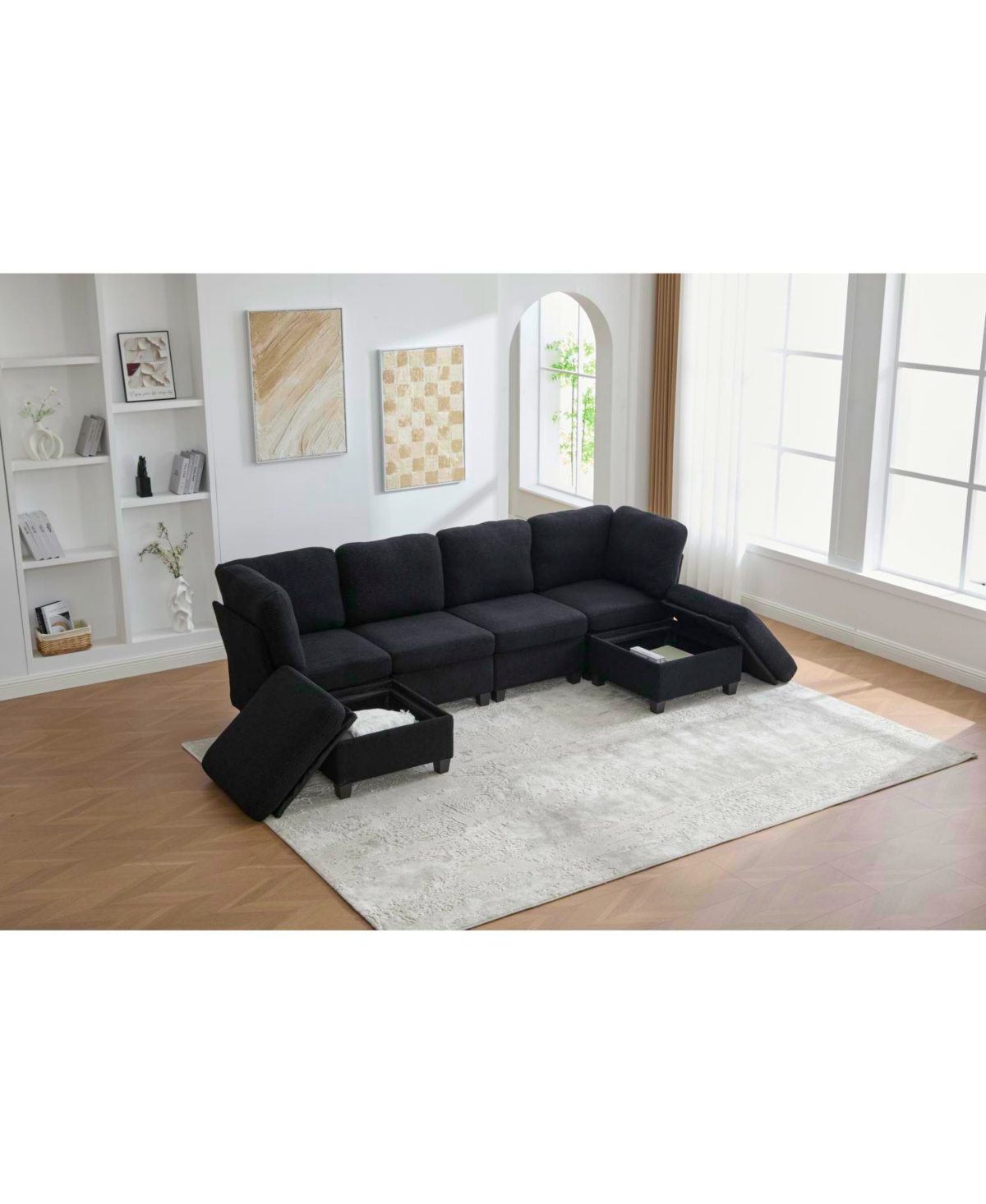 Streamdale Modular Sectional Sofa- Convertible 6-Seat Couch with Chaise & Ottoman