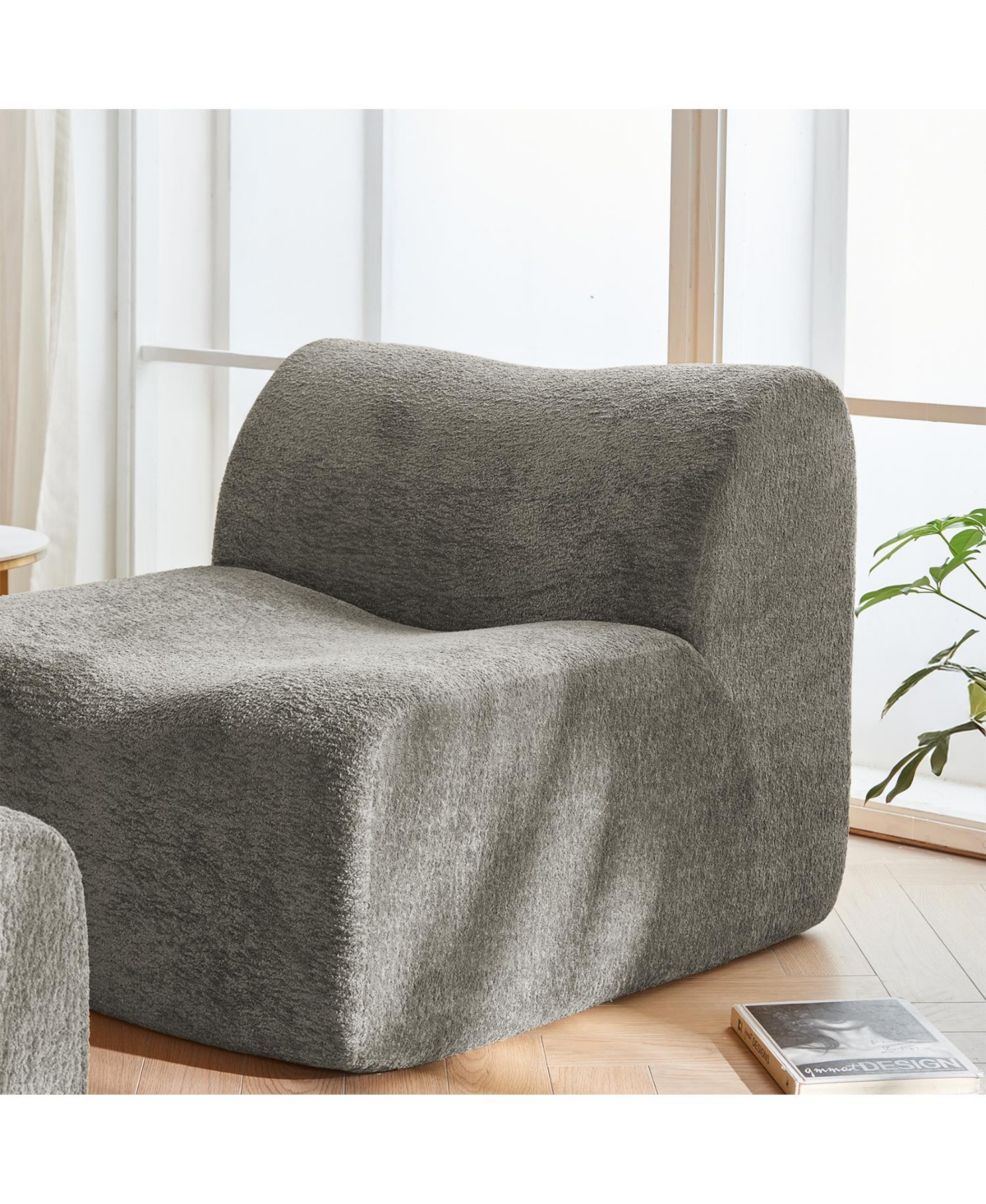Streamdale Furniture Single Foam Sofa Chair with Footrest & Pillow