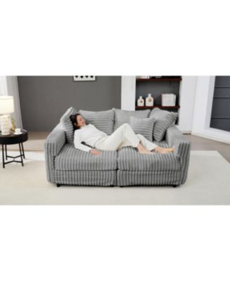 Streamdale Plush Corduroy 4-Seat Sofa, Modern Comfy Cloud Couch