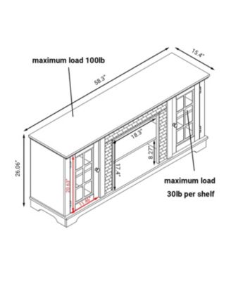 58" Modern Grey TV Stand with 2-Door Storage