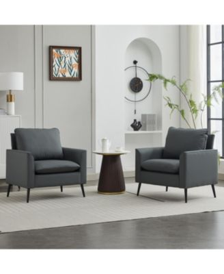 Cat Paw Gray Leather Sofa 2PC Set