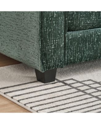 99" Cloud Sectional Sofa, Chenille L-Shape Couch with Ottoman, Green