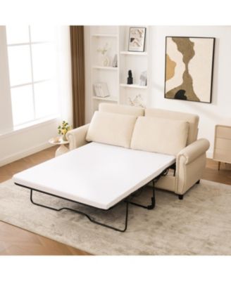 Sleeper Sofa Bed, Pull Out Couch, 2-Seater Linen Convertible Sofa