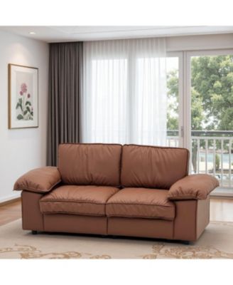 Modern Faux Leather 79" Storage Loveseat