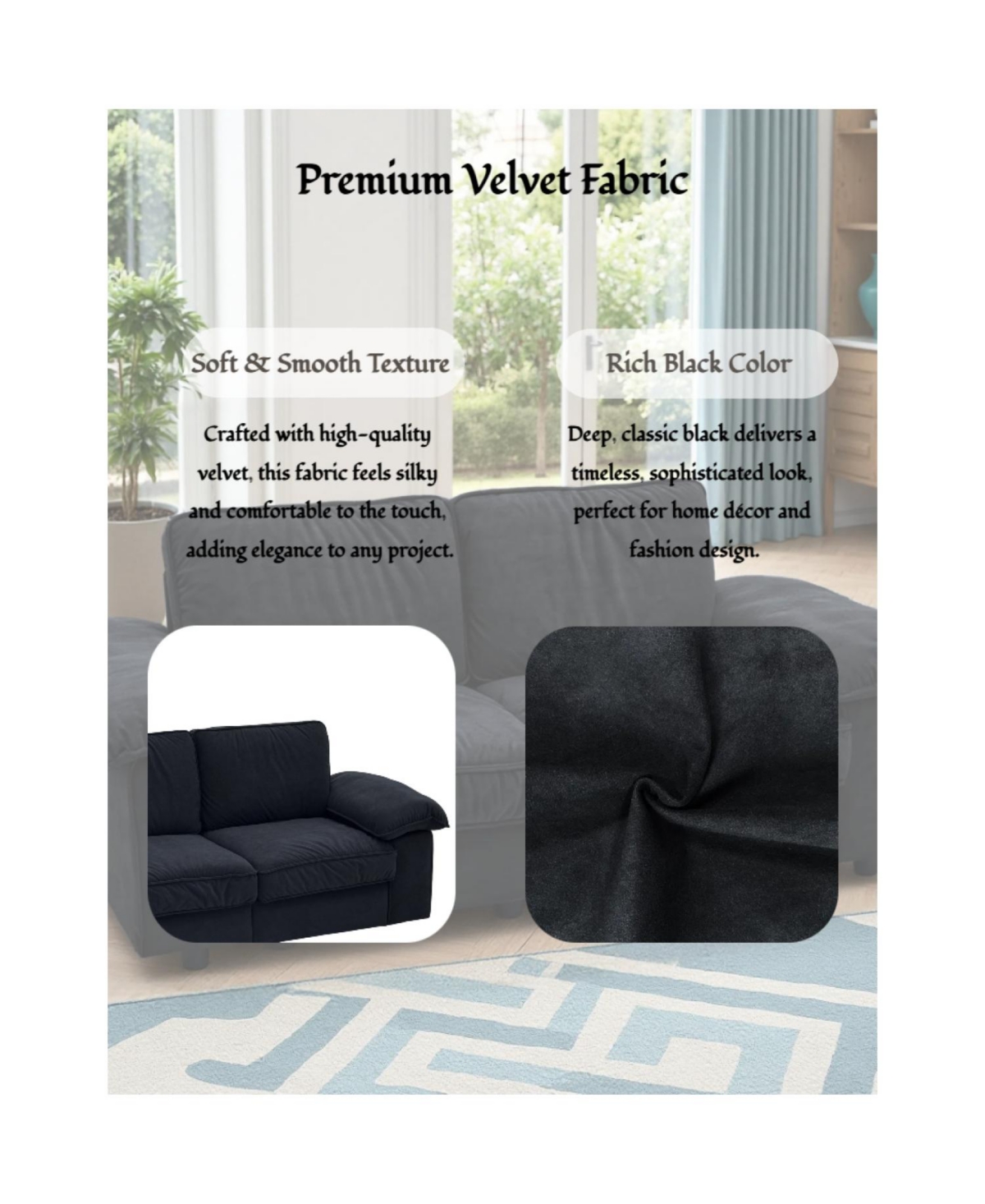 Streamdale Furniture Velvet Storage Loveseat - Modern Sofa for Small Spaces