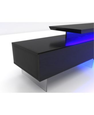 Streamdale TV Console with Storage Extendable LED TV Stand Modern Entertainment Center Black