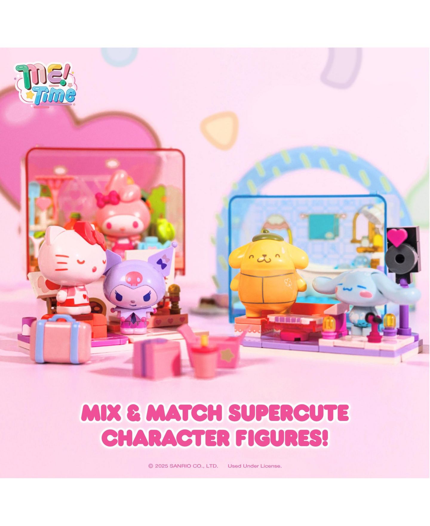 Детский конструктор Hamee Sanrio Hello Kitty and Friends Me Time Blind Box 100-Piece Building Set, Ages 6+ — фото 5
