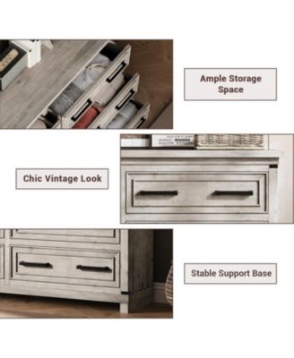 Modern 6-Drawer Bedroom TV Cabinet, Wide Storage Dresser for Clothes Organization in Living Room, Dining Room, or Hallway