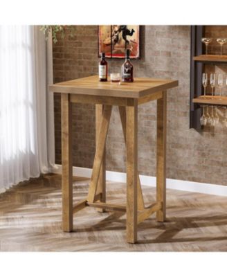 Bar Table, 39.4" Tall Counter Height Pub Table for Cocktail Coffee Bistro, Farmhouse Square High Top Desk