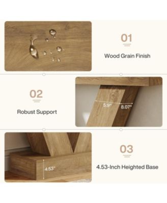 41.3" Console Table, Behind Couch Sofa Entryway Table with V-Shaped Legs, Natural