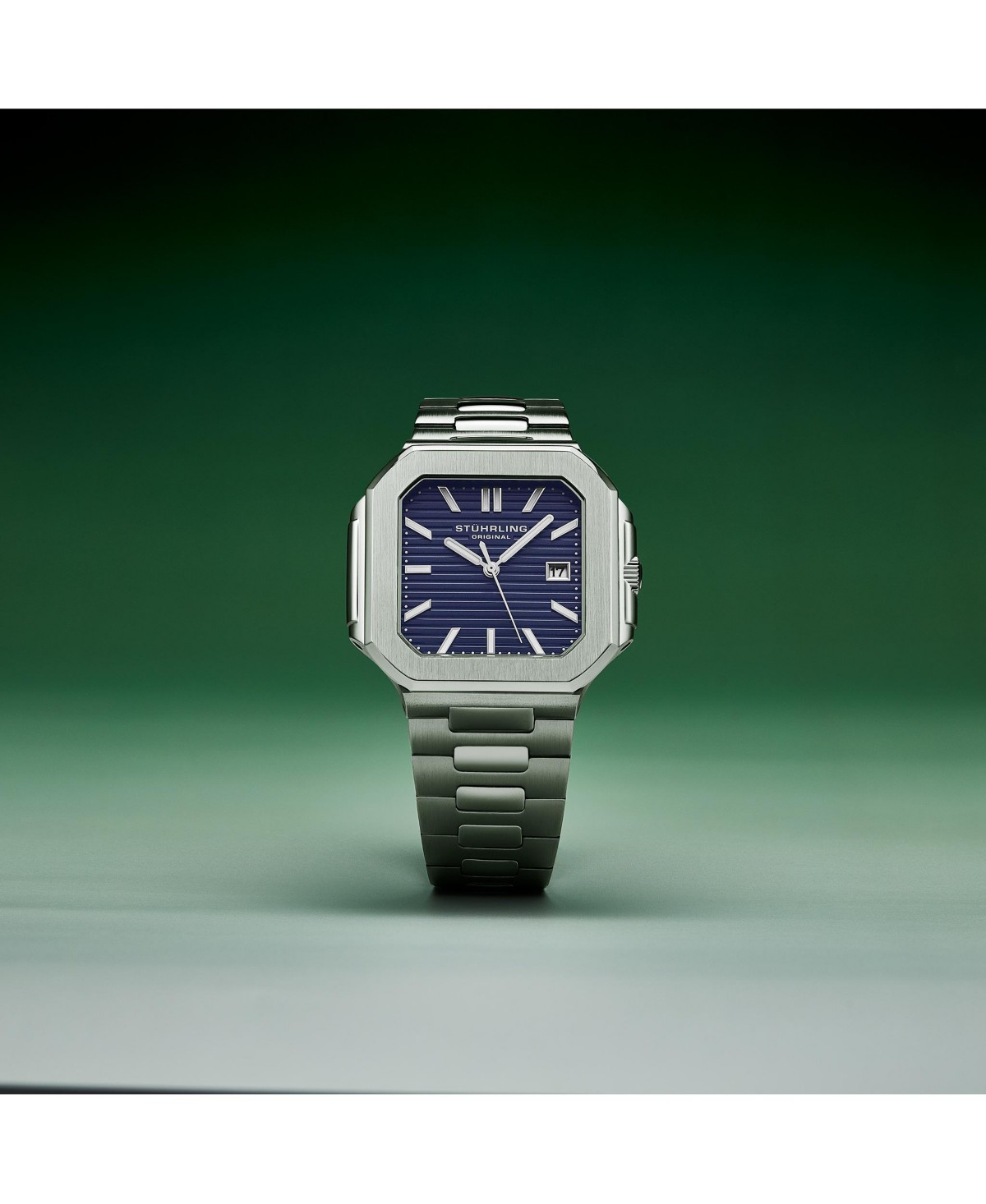 Мужские кварцевые часы Stuhrling Modulus 4064 со стальным браслетом 43мм — фото 4